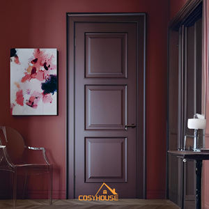 ประตูภายในสีน้ำเงินหรูหราสไตล์คลาสสิกสำหรับโรงแรม อพาร์ทเมนต์ ห้องนอน ประตูไม้เนื้อแข็ง - Product Image 2