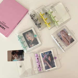 Transparent Binder PVC Kpop Photocard Card <strong>Book</strong> 3 Holes Notebook Loose <strong>Leaf</strong> Journal Photo Storage <strong>Book</strong> School Stationery - Product Image 1