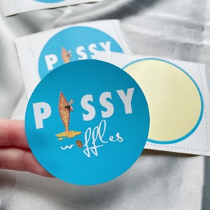 Autocollant rond personnalisé imprimé en couleur, autocollant en papier couché auto-adhésif, étiquette graphique vibrante pour logo, pour les emballages alimentaires à emporter - Product Image 2