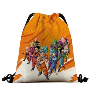 Linda Dragon -Balls çevre birimleri tam renkli İpli cepler maymun kral karikatür İpli sırt çantaları saklama torbaları