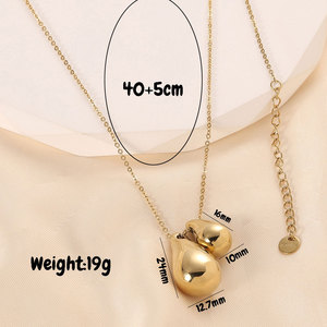 Collar Doble Lágrima Chapado en Oro de 18K, Cadena de Clavícula de Aleación de Zinc para Mujer, Joyería Elegante y Moderna para Uso Diario, Regalo - Product Image 3