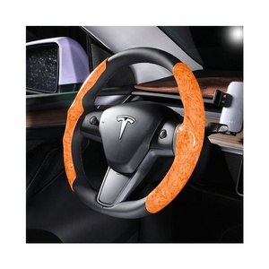 Est-cubiertas de cuero para volante de coche, accesorios de interior de gamuza de lujo para Tesla modelo 3 y, venta al por mayor - Product Image 5