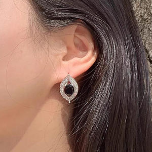 Pendientes de Moda Blancos con Circonita Ovalada en Forma de Gota de Agua, Chapados en Oro Blanco, Joyería para Mujer para Fiestas - Product Image 5