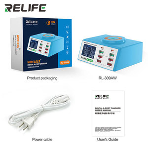 Chargeur multifonction 8 ports RELIFE <span class=keywords><strong>RL</strong></span>-309AW pour téléphone portable avec fonction de réparation de court-circuit, charge rapide sans fil intelligente - Product Image 5