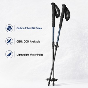 Bastones <span class=keywords><strong>de</strong></span> Esquí <span class=keywords><strong>de</strong></span> Aluminio y Carbono Zeroring, Ajustables, para Esquí <span class=keywords><strong>de</strong></span> Montaña, con Empuñadura Extendida <span class=keywords><strong>de</strong></span> EVA - Product Image 1
