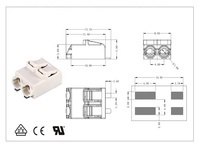 Connecteur de bornier PCB série 2060 1/2/3 broches SMD fil à connecteur de carte LED connecteur de fil