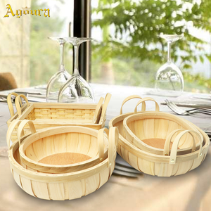 Cesto Portaoggetti in Legno Intrecciato a Mano di Alta Qualità, Vendita Calda per Casa, Picnic, Frutta, Fiori Freschi e Verdure - Product Image 4