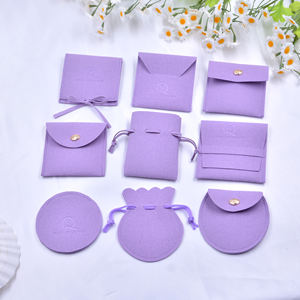 Sacs d'emballage de bijoux en microfibre de 8*8 cm imprimés de logo personnalisé pochettes d'emballage d'enveloppe à rabat pour bijoux - Product Image 6