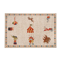 Tapis de salon de style nordique sur le thème du cirque, tapis de jeu vintage pour enfants, tapis de sol doux antidérapant pour la décoration de la maison