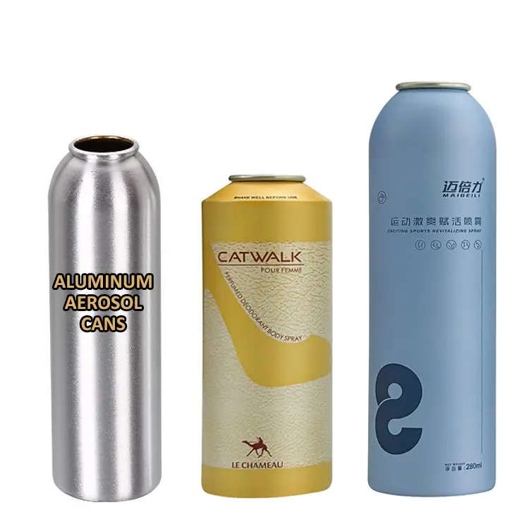 Fabricants de bidons aérosol de beauté en métal bouteille d'oxygène en aluminium avec logo personnalisé vaporisateur d'aérosol vide rechargeable vente en gros