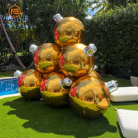Grande boule gonflable holographique, grosses boules brillantes réfléchissantes en PVC, décorations de Noël géantes en forme de boules gonflables