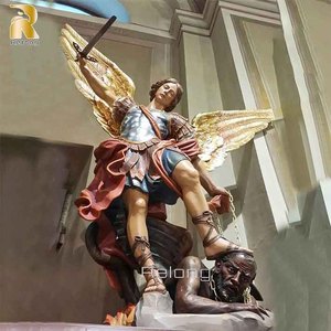 Estatua de San Miguel Arcángel de Bronce RELONG, Escultura Religiosa de Metal para Decoración de Exteriores - Product Image 4