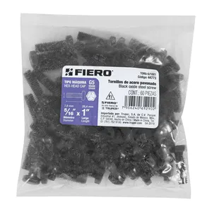 FIERCE 5/16 \ "X 1 \" Boîte à vis en acier de grade 5 avec sac de 6 unités avec 60 vis - Product Image 4