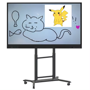 Hiseeview Height Adjustable 42"-86" Trolley Multi Mobile <b>TV</b> Cart for Interactive Flat Panel Smart Whiteboard VESA - Product Image 5