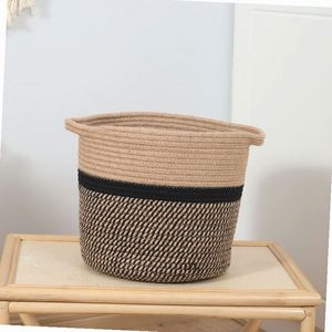 Cestas para Ropa Sucia, Cesta de Pan, Cesta de Lino Suave Estilo Africano Bolga, Porta Pañales de Ratán, Rosa - Product Image 5