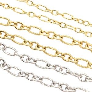 Stainless Steel Oval <b>Chain</b> 3:1 Smooth <b>Cross</b> For Bracelet Making Steel Gold Plated Jewelry Findings H1600 - Product Image 5