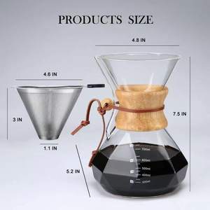 Service à café, tasse à café et cafetière avec filtre en acier inoxydable, <span class=keywords><strong>Carafe</strong></span> résistante à la chaleur - Product Image 5