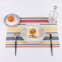 Napperons rectangulaires en PVC à isolation thermique, napperons antidérapants, tapis de Table lavables en vinyle tissé croisé