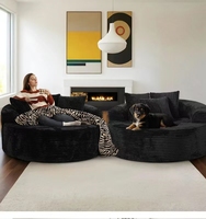 Zirkuläres Modulares Sofa aus Plüschigem Kordsamt, Keine Montage Erforderlich, Komprimiertes Sofa für das Wohnzimmer