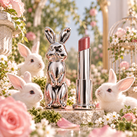 Rouge à lèvres hydratant végétalien en forme de lapin, certifié HALAL, format échantillon 2g avec service de fabrication OEM personnalisé