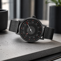 Montre de mode créative pour homme avec boussole, design à aiguille unique, bracelet en alliage et acier inoxydable, mouvement à quartz, étanche 30M