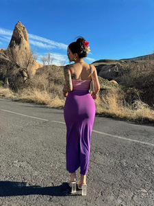 Vêtements pour femmes en gros, style européen et américain, été, <span class=keywords><strong>coupe</strong></span> ajustée, jupe crayon <span class=keywords><strong>mi</strong></span>-longue sexy sans bretelles à <span class=keywords><strong>dégradé</strong></span> de couleurs - Product Image 4
