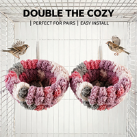 Nid d'oiseau en coton épais CT, lit chaud pour perroquets, perruches, pinsons, hamac en peluche douce pour cage à oiseaux, tente