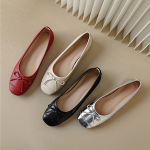 Eleganti <span class=keywords><strong>Ballerine</strong></span> da <span class=keywords><strong>Donna</strong></span> con Fiocco, Tomaia Morbida in PU, Punta Rotonda, Comode da Infilare, Suola in Gomma, Rosso di Tendenza - Product Image 4