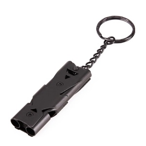 Lfedc Ống Đôi 120 DB Decibel cao ngoài trời kim loại thép khẩn cấp SOS <span class=keywords><strong>Keychain</strong></span> còi - Product Image 2