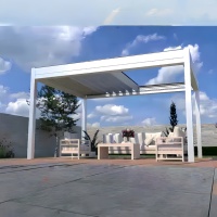Pergola en aluminium sur mesure en gros pour OEM, tailles 3x3, 3x4, 6x4m, cadre thermolaqué, pergola rétractable électrique pour cour extérieure