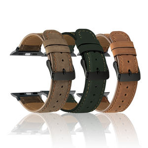 Chungming トップレイヤー牛革 本革ストラップ Apple <span class=keywords><strong>Watch</strong></span> Series 9 8 41mm 45mm用、iWatch用クレイジーホースレザーバンド - Product Image 1