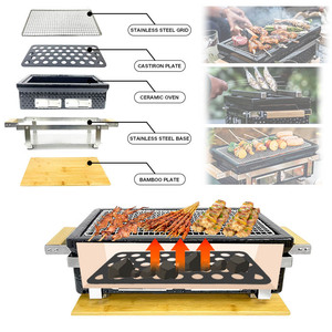 Barbecue japonais portable en céramique Auplex, gril à charbon de bois Yakitori Konro, gril de table sans fumée pour le <span class=keywords><strong>camping</strong></span> en plein air - Product Image 3