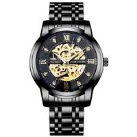 Montre mécanique automatique pour homme Louie Juelen plaquée sous vide, 41 mm, étanche 30 m, bracelet en acier inoxydable, chronographe, aiguille décorative