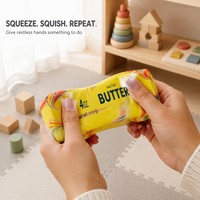 Jouet sensoriel anti-stress en PU en forme de beurre, souple et compressible, cadeau de décompression pour les 14 ans et plus