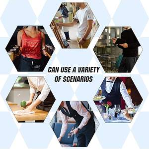 Delantales cortos de algodón para maestro, <span class=keywords><strong>delantal</strong></span> de cintura con bolsillos para camarero, venta al por mayor - Product Image 5