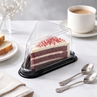 Boîte d'emballage jetable en plastique PET transparent pour cheesecake, sandwich, pain individuel, mini-gâteau, tranches de gâteau