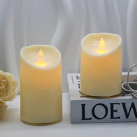 Ensemble de 5 bougies LED en cire véritable les plus populaires, sans flamme, scintillantes, fonctionnant sur piles, décoration d'intérieur avec télécommande