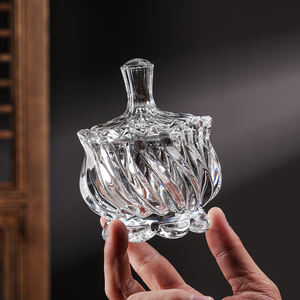 Azucarero de cristal nórdico de 150ml al por mayor, tapa de cristal transparente, tarro de almacenamiento de dulces, caja de almacenamiento de joyería en espiral, bote, cocina, boda - Product Image 4
