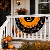 Drapeau de fanion d'Halloween moderne personnalisé en gros, motif fantôme effrayant, citrouille, crâne, guirlande 100D en polyester, impression numérique, décoration extérieure, OEM