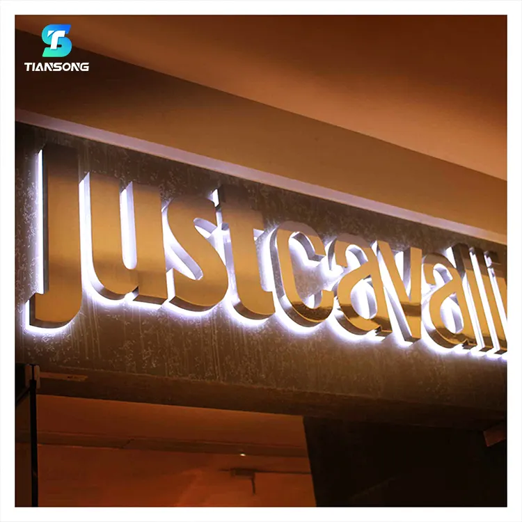 Personalizado Led Publicidad Exterior Acrílico Acero Inoxidable Retroiluminado 3D Signo Letras