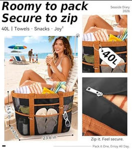 Borsa <span class=keywords><strong>da</strong></span> Spiaggia Grande e Spaziosa 2026 Chic in Rete e Tela, Borsa a Mano Estiva <span class=keywords><strong>da</strong></span> Donna, Borsa per la Spesa e per il <span class=keywords><strong>Weekend</strong></span> - Product Image 3
