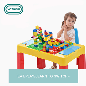 Ensemble table et chaises multifonctionnel en plastique pour enfants, compatible avec les blocs de construction de taille <span class=keywords><strong>Lego</strong></span>, pour usage en maternelle - Product Image 3
