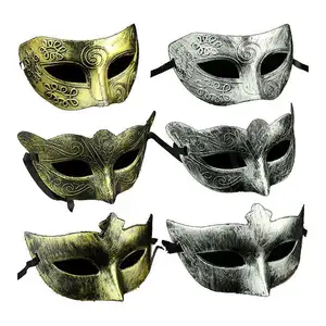 Masquerade Ouro e Prata Homem Olho Máscara Máscaras De Festa Para Masquerade Halloween Trajes Venezianos Carnaval Máscara Y510