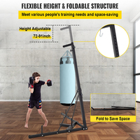 Équipement d'entraînement de boxe pliable réglable en hauteur support de sac de boxe support de sacs de sable en acier pour la maison Fitness Stable