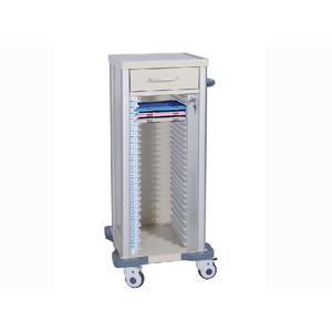 Carrello Porta Cartelle Paziente in Plastica a Doppia Fila RF-E17 con Porte Bloccabili Classe II per la Gestione dei Dossiers Medici Ospedalieri - Product Image 3
