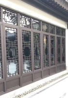 Porte en aluminium de style chinois ancien de luxe, design traditionnel, verre trempé triple isolation à faible émissivité, pour salon