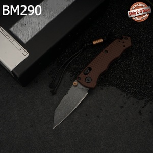 Cuchillo de Bolsillo Táctico BM290, Hoja de Acero Inoxidable con Punta Caída, Mango de Fibra de Nylon, Borde Recto, Pomo de Pulgar, Grado Industrial - Product Image 1