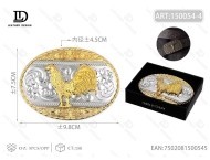 Fibbia Rotonda Dorata con Piastra Bianca 4,5cm in Lega Placcata per Cinture - Product Image 1