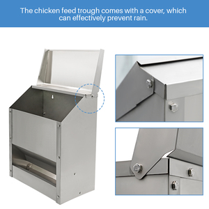 Mangiatoie per Polli in Acciaio Inox Mangiatoia per Pollame Impermeabile Mangiatoia Sospesa per Pollame con Coperchio - Product Image 6