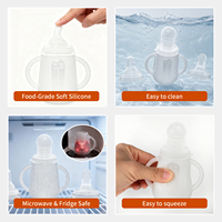 Cuillère d'alimentation pour bébé en silicone personnalisable sans BPA, corps droit, biberon à large ouverture, débit variable, sans poignée, 0-12 mois